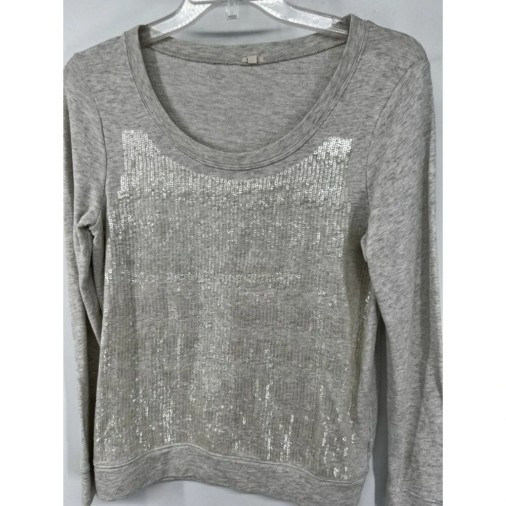 J.Crew Women's  sequin Sweatshirt size medium party fun top shirt Jcrew